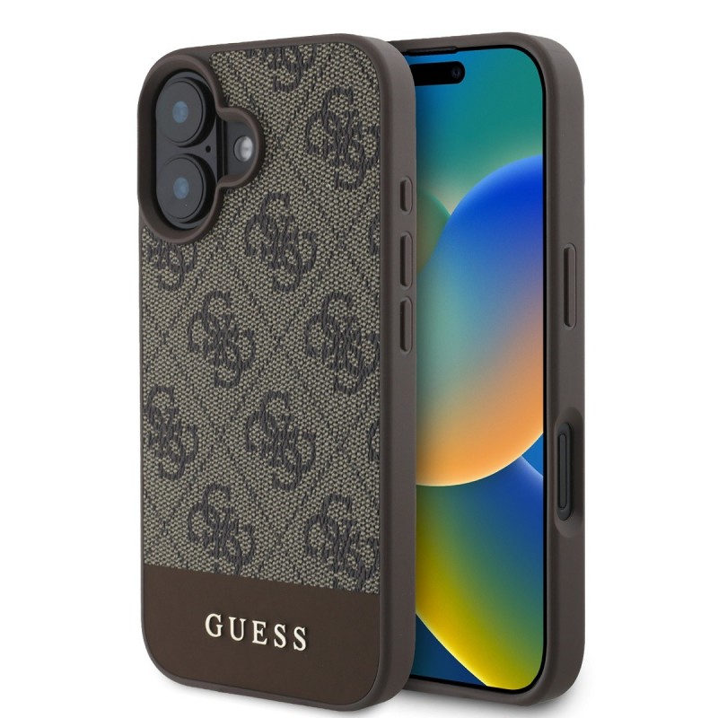Apple GUESS IPHONE 16 Pro - COQUE Stripe - Marron Apple GUESS IPHONE 16 Pro - COQUE Stripe - Marron