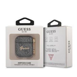 Guess Étui PC/PU Guess 4G Script pour AirPods 1/2 Noir