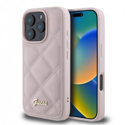 Apple Guess IPHONE 16 PRO MAX - COQUE MATELASSE EN CUIR PU - Rose