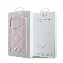 Apple Guess IPHONE 16 PRO MAX - COQUE MATELASSE EN CUIR PU - Rose