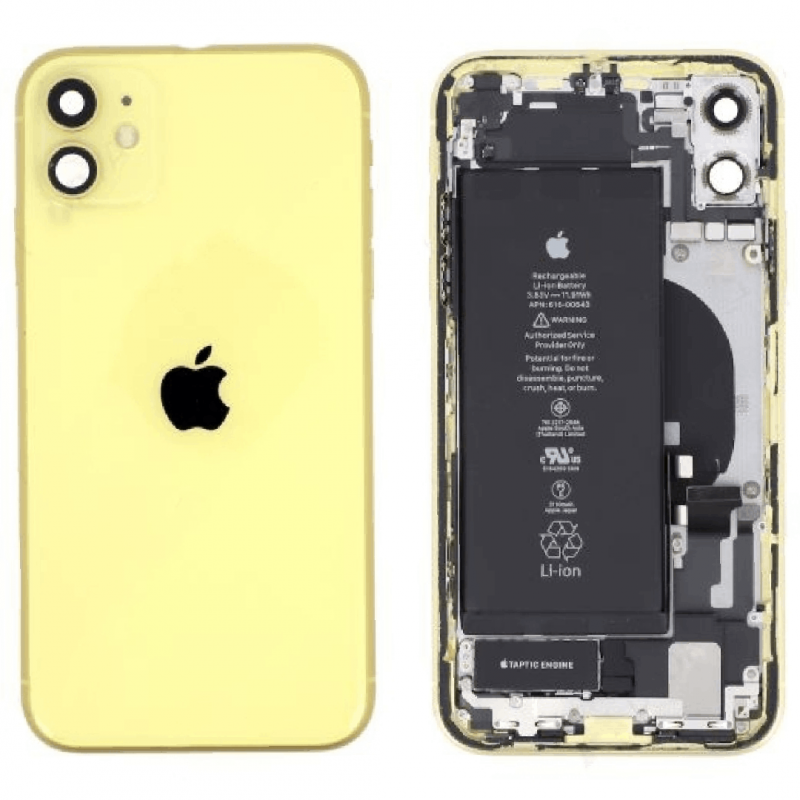 Apple Châssis Complet iPhone 11 Jaune - Connecteur de Charge + Batterie (Origine Demonté) Grade A