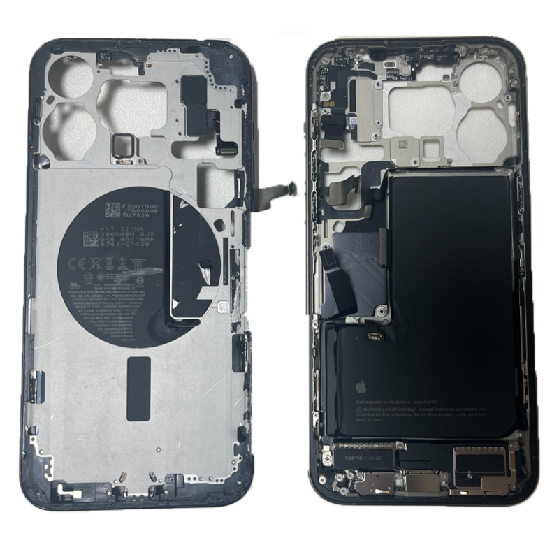 Apple Chassis Arrière iPhone 15 Pro Max sans Vitre Arrière avec Batterie Titane Blanc E-SIM (Origine Demonté) Grade A