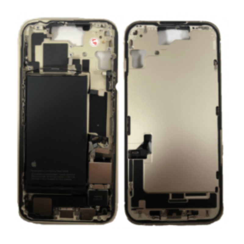 Apple Chassis Arrière iPhone 15 sans Vitre Arrière avec Batterie Jaune (Origine Demonté) Grade A