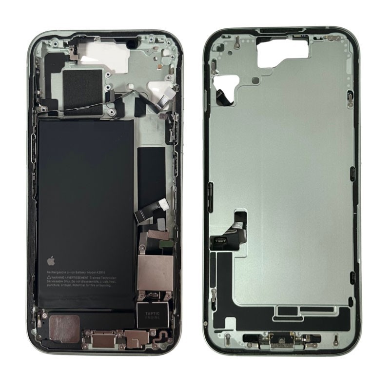 Apple Chassis Complet iPhone 15 avec Batterie Vert (Origine Demonté) - Grade A