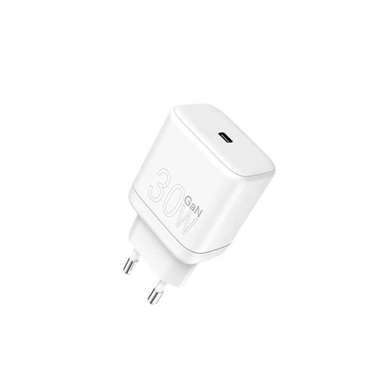 C163 - CHARGEUR RAPIDE MINI PD SMART TYPE-C 30W GaN - Blanc