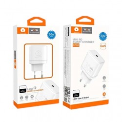 C163 - CHARGEUR RAPIDE MINI PD SMART TYPE-C 30W GaN - Blanc