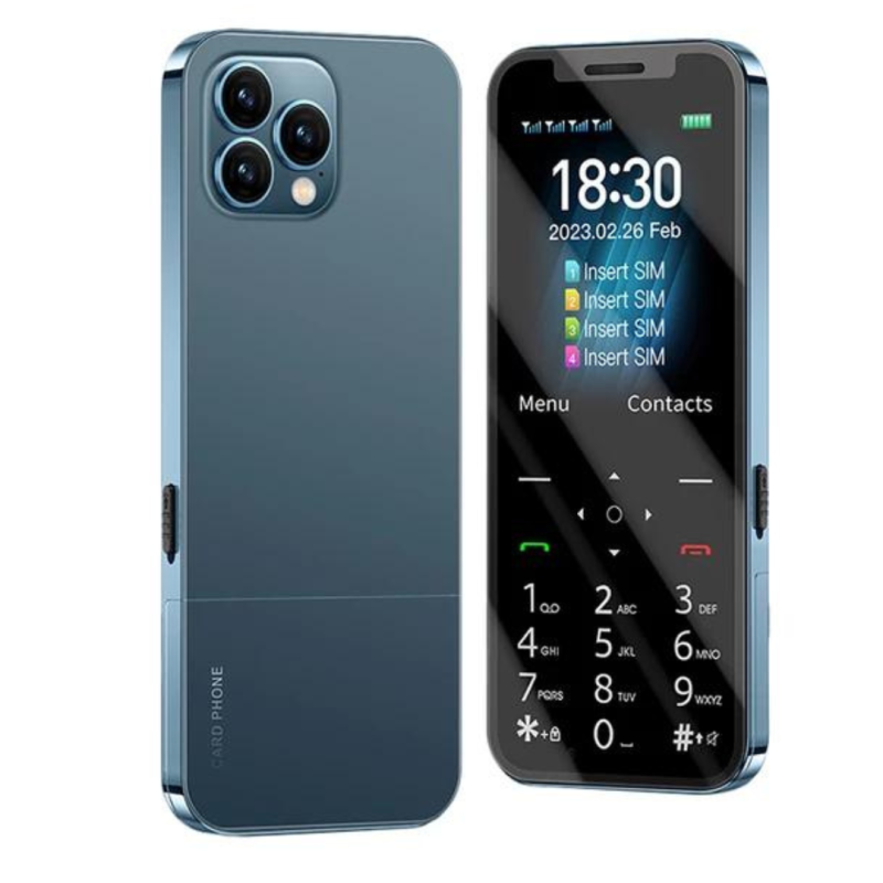 Mini Téléphone Portable P15 Pro 1200mAh - 4 SIM - Bleu