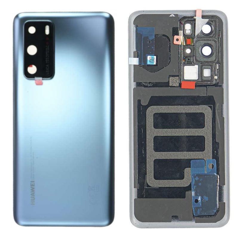 HUAWEI Vitre arrière Huawei P40 Pro Sans Contour lentille Givre d'Argent (Original Démonté) - Grade B