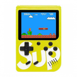 Mini Console de Jeux Vidéo Portable avec 400 jeux FC Classiques - Jaune