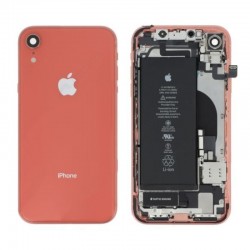 Apple Châssis Complet iPhone XR Corail - Connecteur de Charge + Batterie (Origine Demonté) - Grade AB