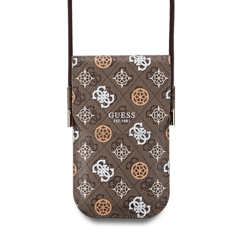 Guess Sacoche pour téléphone Guess PU 4G Peony Multicolore Marron