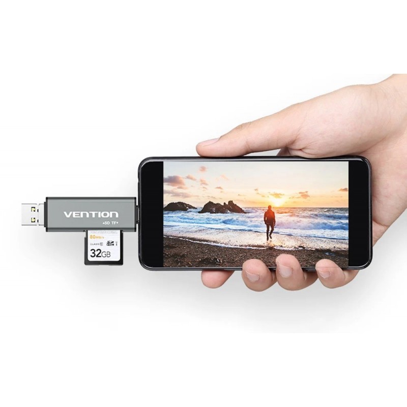 Lecteur USB & USB-C de cartes sd / micro sd compatible smartphones