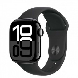 Apple Montre Connectée Apple Watch S10 GPS aluminium noir de jais 42 mm, Bracelet Boucle noir MWWE3 - Neuf