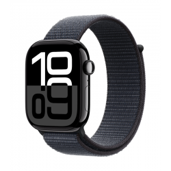 Apple Montre Connectée Apple Watch S10 GPS aluminium noir de jais 42 mm, Boucle Sport encre violette MWWG3 - Neuf