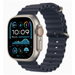 Apple Montre Connectée Apple Watch Ultra 2 Cellular Titane Naturel Bracelet Océan Bleu 49 mm MREG3LW/A - Neuf