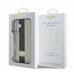 Guess COQUE GUESS IML MIDDLE 4G STRIPE POUR IPHONE 16 NOIR