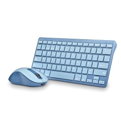 NGS NGS - FANTASY KIT CLAVIER ET SOURIS MULTIFONCTION RECHARGEABLE SILENCIEUX AVEC 12 TOUCHES MÉDIAS - BLEU