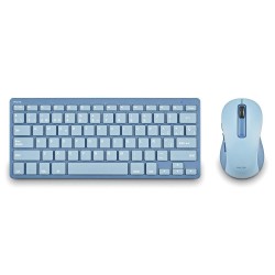 NGS NGS - FANTASY KIT CLAVIER ET SOURIS MULTIFONCTION RECHARGEABLE SILENCIEUX AVEC 12 TOUCHES MÉDIAS - BLEU