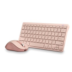 NGS NGS - FANTASY KIT CLAVIER ET SOURIS MULTIFONCTION RECHARGEABLE SILENCIEUX AVEC 12 TOUCHES MÉDIAS - ROSE