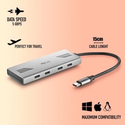 NGS NGS - WONDER 4C - HUB (en Aluminium) USB-C 3.0 AVEC 4 PORTS