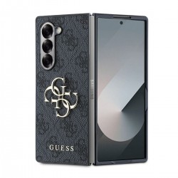 Guess GUESS : Coque PU 4G avec logo en métal pour Samsung Galaxy Z FOLD 6 GRIS