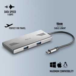 NGS NGS - WONDER DUO-C - HUB (en Aluminium) 2 USB-C 3.0 + 2 USB-A