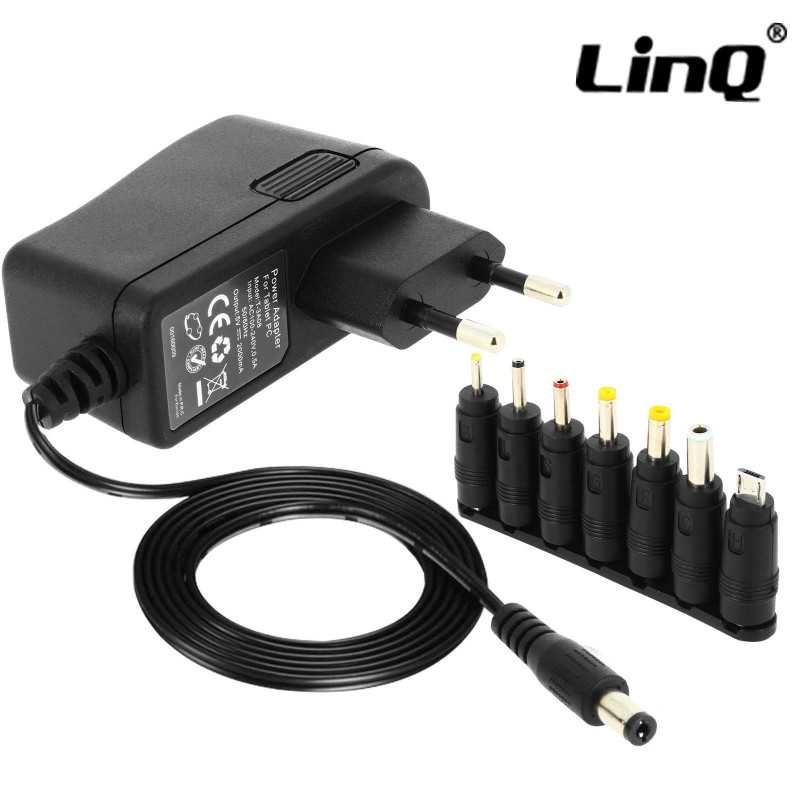 Chargeur Secteur PC Universel 10W, 6 Embouts + Micro-USB LinQ T-3A08 Chargeur Secteur PC Universel 10W, 6 Embouts + Micro-USB LinQ T-3A08