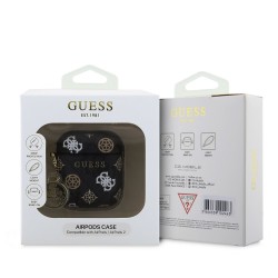 Guess Étui Guess PU 4G Peony Charm pour AirPods 1/2 Noir