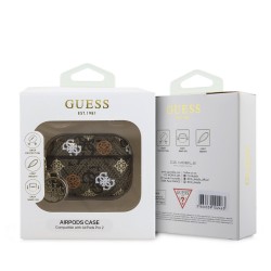 Guess Étui Guess PU 4G Peony Charm pour AirPods Pro 2 MARRON