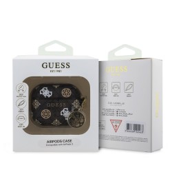 Guess Étui Guess PU 4G Peony Charm pour AirPods 3 Noir