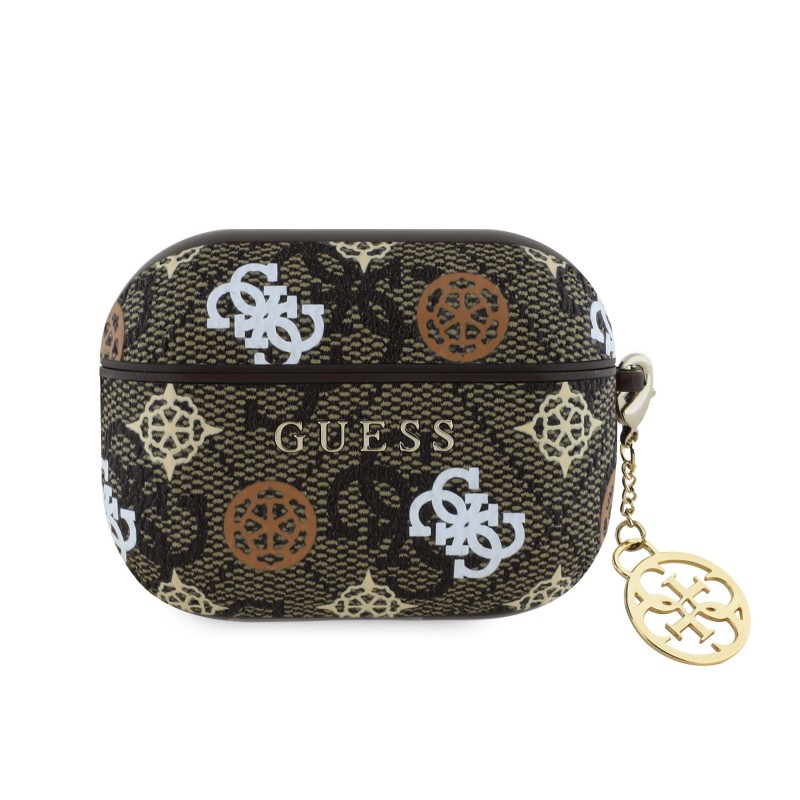 Guess Étui Guess PU 4G Peony Charm pour AirPods 3 Marron