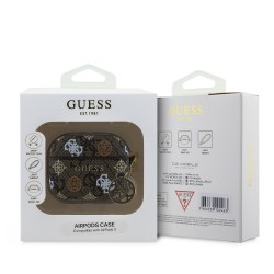 Guess Étui Guess PU 4G Peony Charm pour AirPods 3 Marron