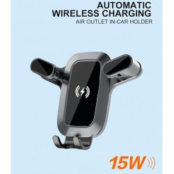 Wuw SUPPORT VOITURE CHARGEUR DE TELEPHONE SANS FIL 15 W Z29