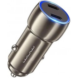 Wuw Chargeur Voiture 2 USB-C CHARGE RAPIDE PD-40W sous blister C190