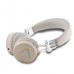 Guess Casque SANS FIL GUESS EN CUIR PU GRAINED AVEC LOGO TRIANGULAIRE ENC - BEIGE