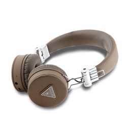 Guess Casque SANS FIL GUESS EN CUIR PU GRAINED AVEC LOGO TRIANGULAIRE ENC - MARRON