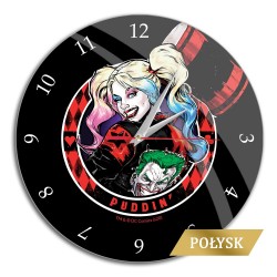 Horloge murale brillante Harley Quinn 002 DC Noir