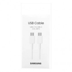 Samsung EP-DX310JWEGEU : CABLE SAMSUNG USB-C VERS USB-C 3A 1.8M Blanc (Sous Blister)