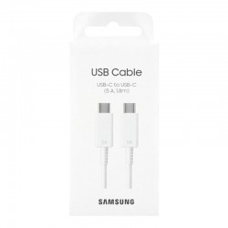 Samsung EP-DX510JWEGEU : CABLE SAMSUNG USB-C VERS USB-C 5A 1.8M Blanc (Sous Blister)