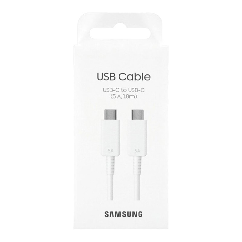 Samsung EP-DX510JWEGEU : CABLE SAMSUNG USB-C VERS USB-C 5A 1.8M Blanc (Sous Blister) Samsung EP-DX510JWEGEU : CABLE SAMSUNG USB-C VERS USB-C 5A 1.8M Blanc (Sous Blister)