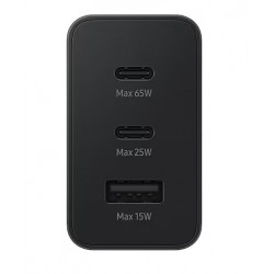 Samsung EP-T6530NBEGEU : Chargeur Samsung 2 USB-C / 1 USB-A 65W PD NOIR (Sous Blister)