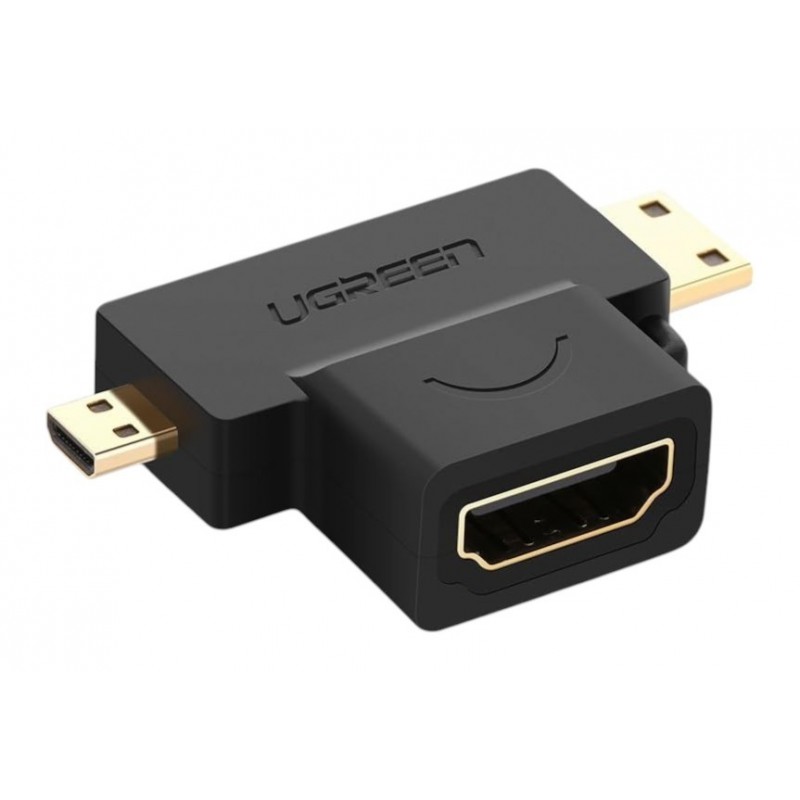 UGREEN UGREEN 20144 : ADAPTATEUR MICRO HDMI + MINI HDMI MAL VERS HDMI FEMELLE