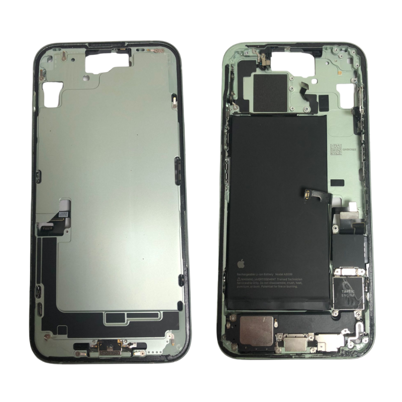 Apple Chassis Arrière iPhone 15 Plus Vert sans Vitre Arrière avec Batterie (Origine Demonté) Grade B