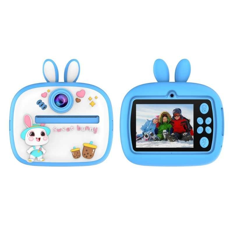 Appareil Photo d'Impression Instantanée pour Enfants - 24 Mégapixels Photo 1080p Vidéo - Lapin Bleu Appareil Photo d'Impression Instantanée pour Enfants - 24 Mégapixels Photo 1080p Vidéo - Lapin Bleu