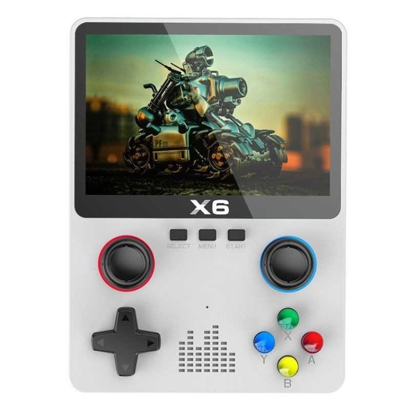 Mini Console de Jeu Vidéo X6 avec Fonction Musique et Double Joystick - Blanc Mini Console de Jeu Vidéo X6 avec Fonction Musique et Double Joystick - Blanc