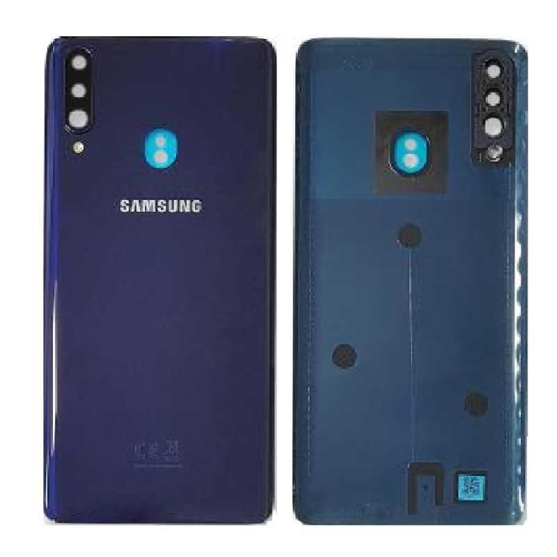 Samsung Vitre arrière Samsung Galaxy A20S (A207F) Bleu (Original Démonté) - Grade AB