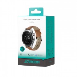 Joyroom Joyroom Montre Connectée Classic Series JR-FC2 Pro avec Fonction de Réponse aux Appels - Argent / Bracelet Marron