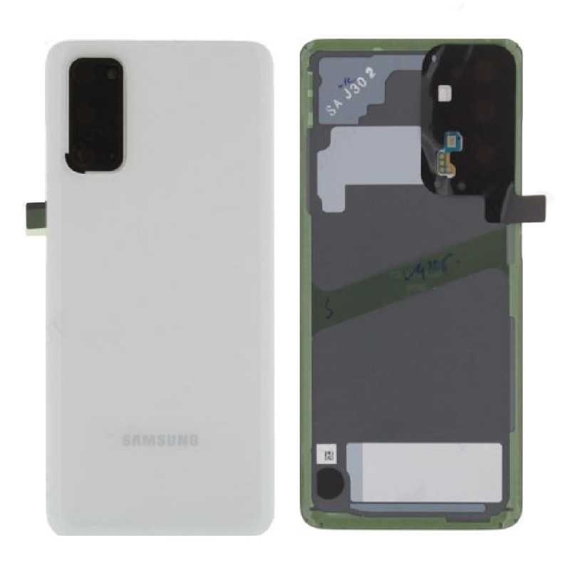 Samsung Vitre arrière Samsung Galaxy S20 4G/5G (G980F/G981B) sans Contour Lentille Blanc (Original Démonté) - Grade A