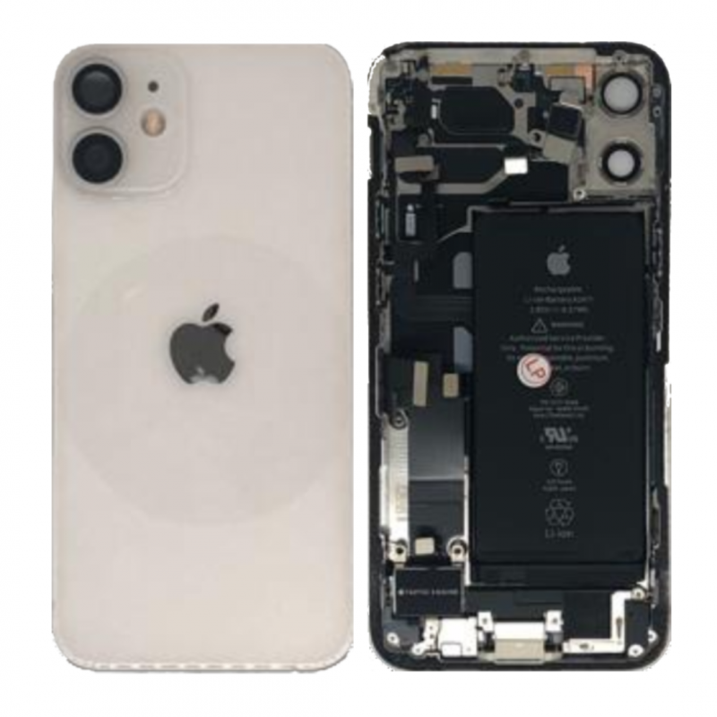 Apple Châssis iPhone 12 Mini Blanc avec Batterie (Origine Demonté) Grade A