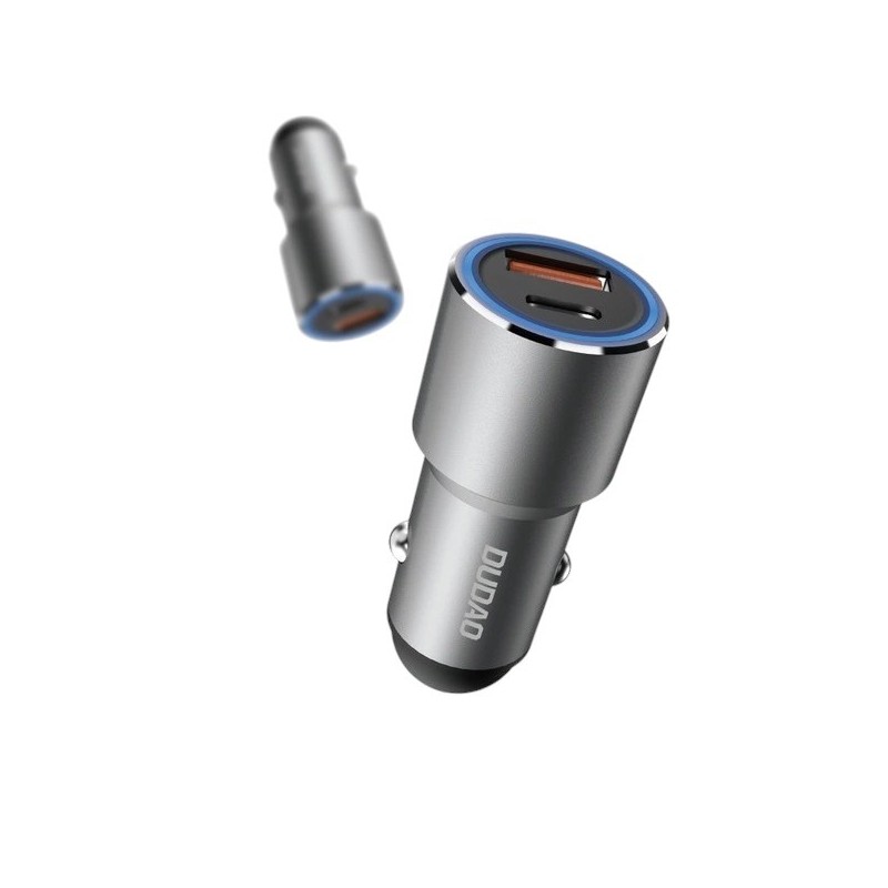 Dudao Chargeur voiture rapide Dudao USB-A / USB-C Charge Rapide 22.5W Gris (R4PQ)